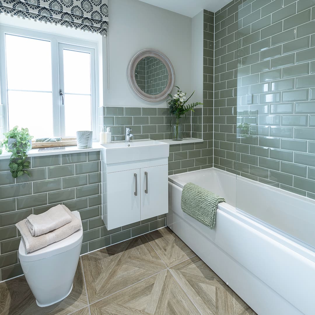 Square bathroom project photo showing a polished fitted finish by FP Bathrooms