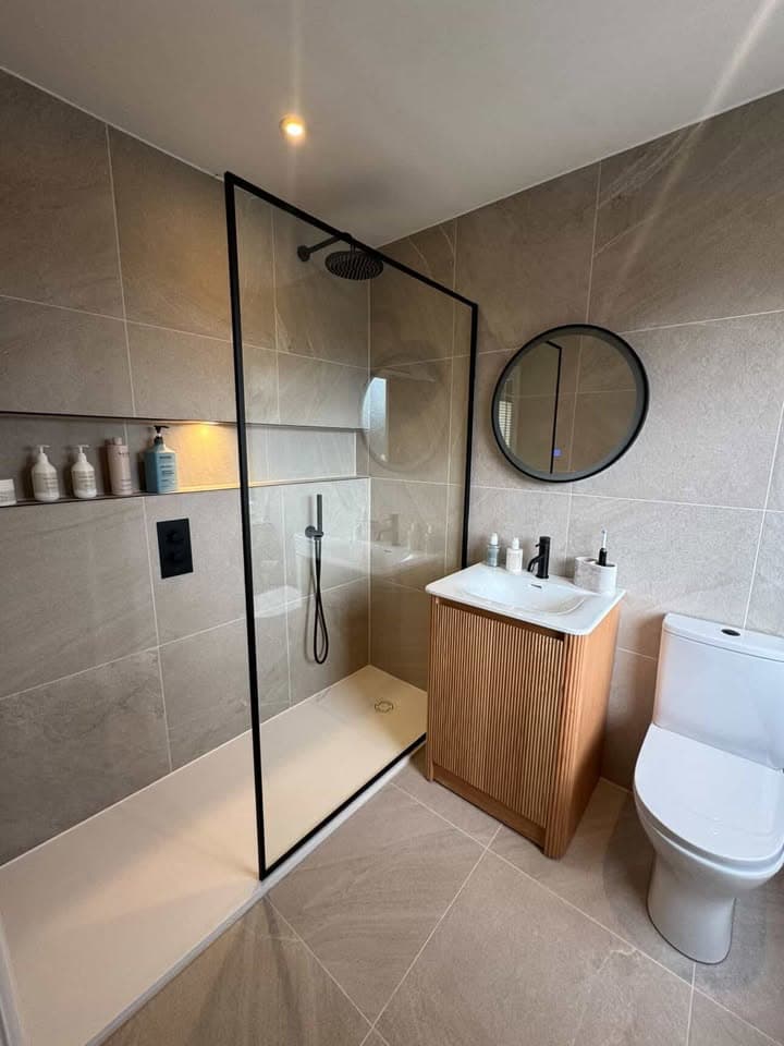 Bathroom installation detail with clean sanitaryware fitting and tiled surfaces