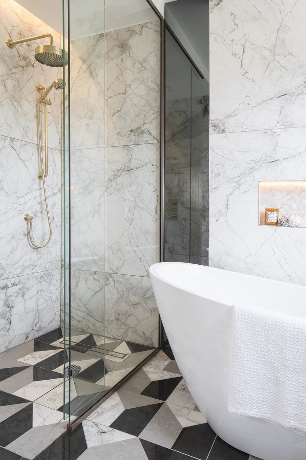 Tall bathroom photo showing a complete renovation finish by FP Bathrooms