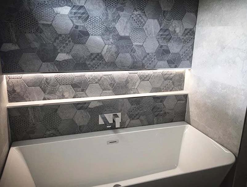 Landscape bathroom project photo showing a finished bathroom layout