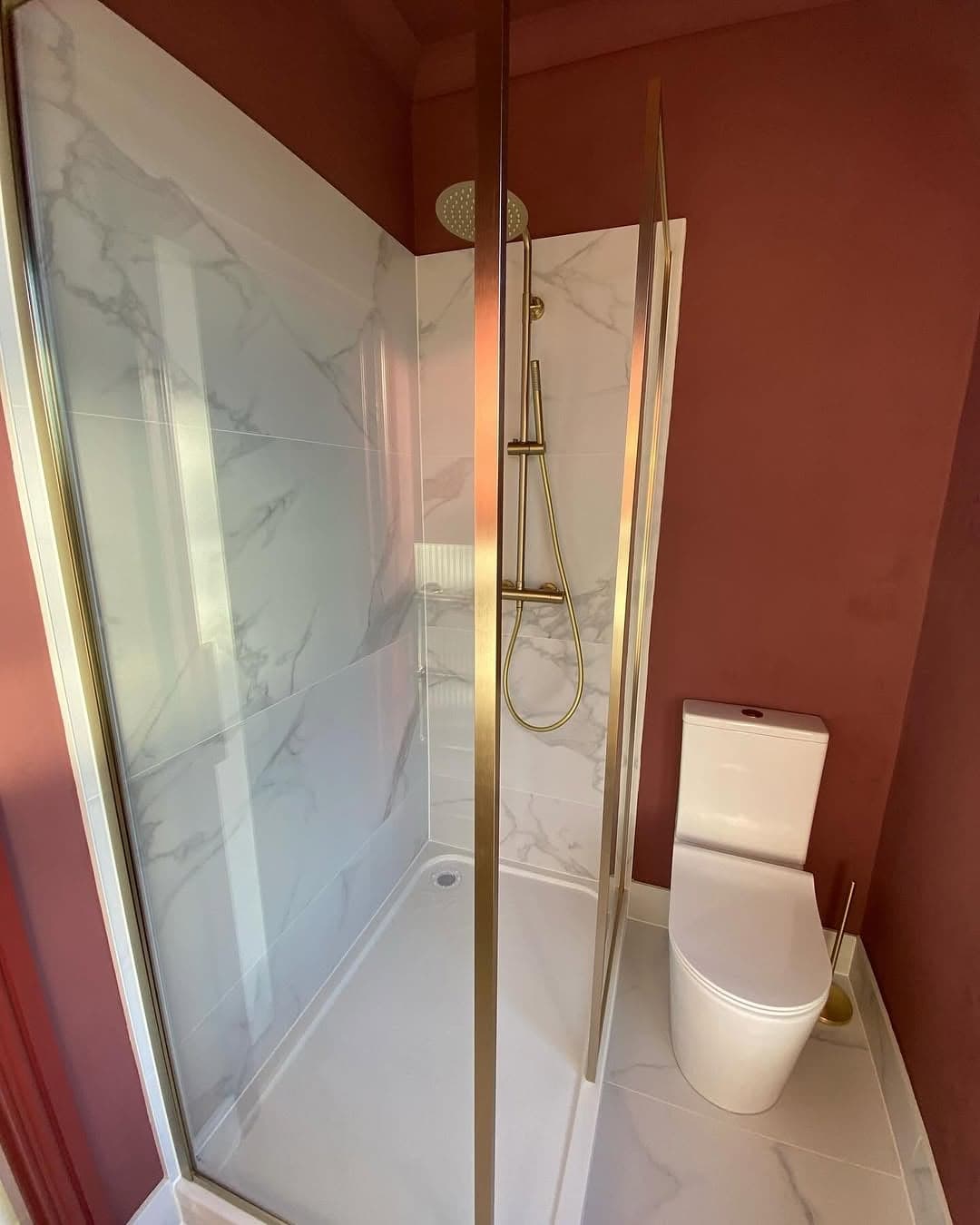 Bathroom installation detail with neat tiling and fitted fixtures