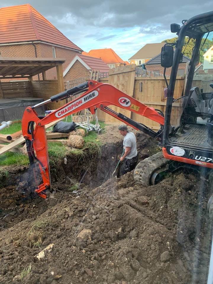 Excavation and groundwork stage on a rear extension project in Leeds