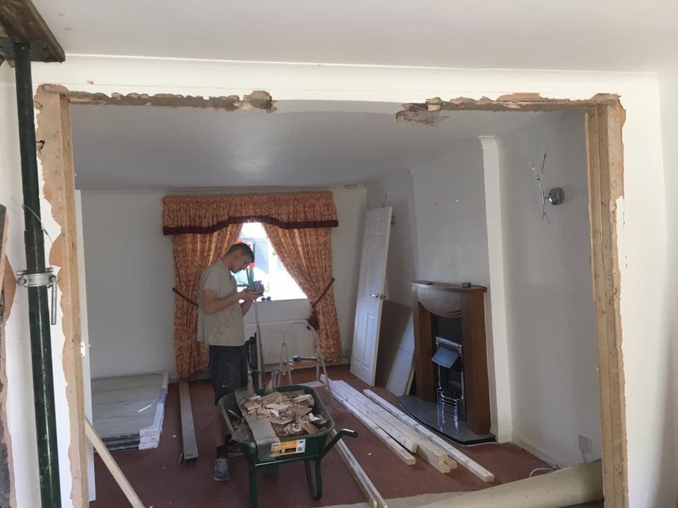 Completed structural alteration work in a Leeds home
